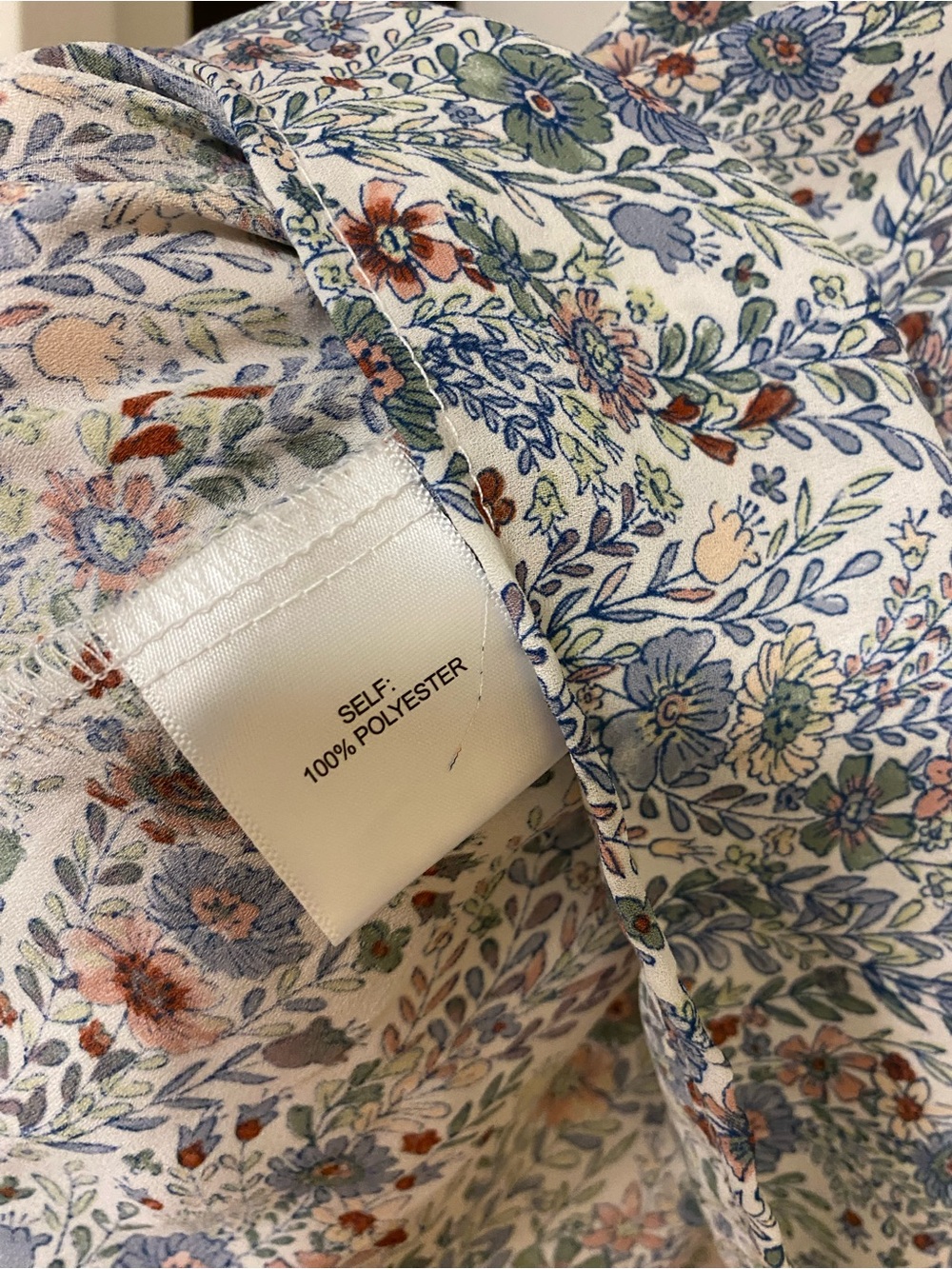 Rose & Olive Light Blue Floral Ruffle Peasant Blouse - Picture 4 of 4